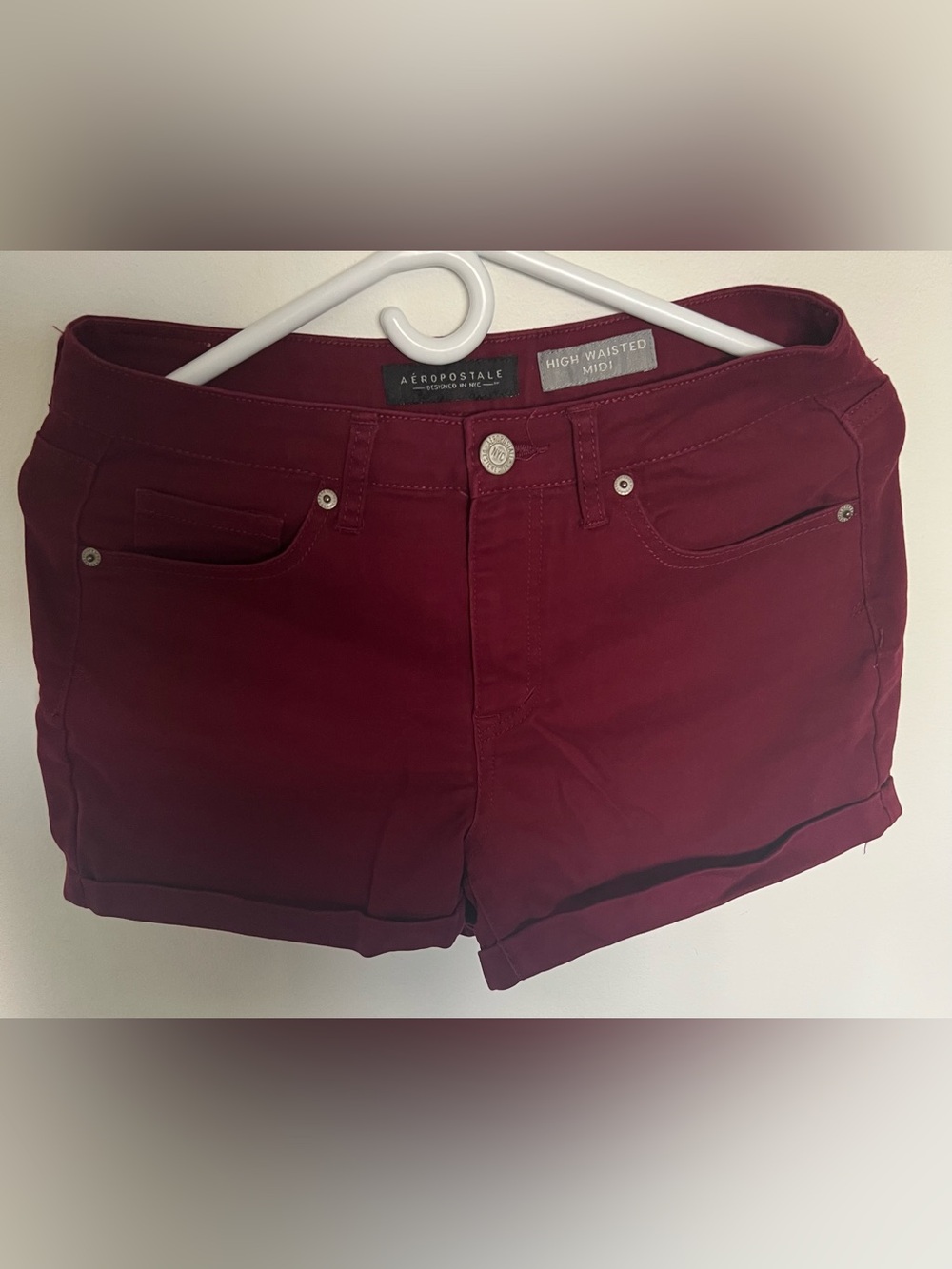 Aeropostale High-Waist Wine Red Women's Shorts